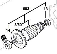 Induit BOSCH réf. 1 614 010 732